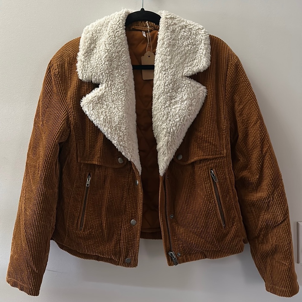 Free People Corduroy Sherpa Jacket